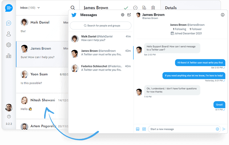 Twitter chat integration